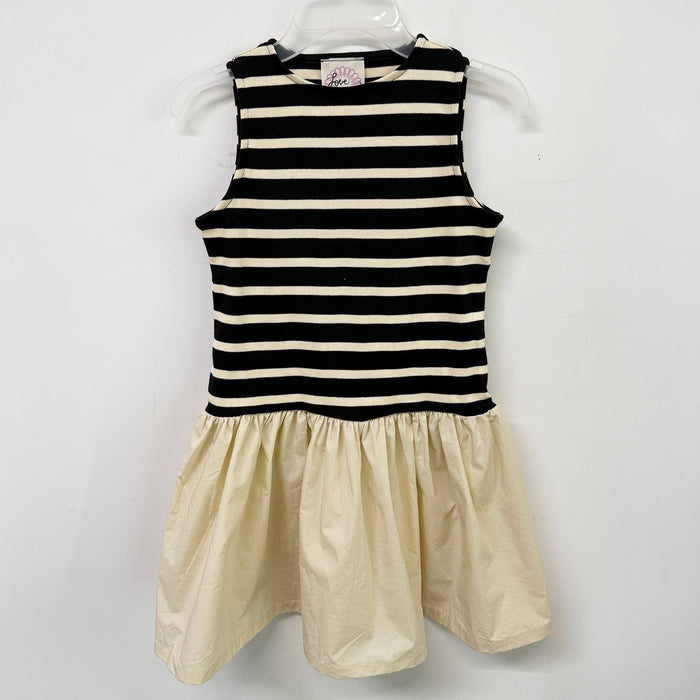 BEIGE & BLACK STRIPED DRESS