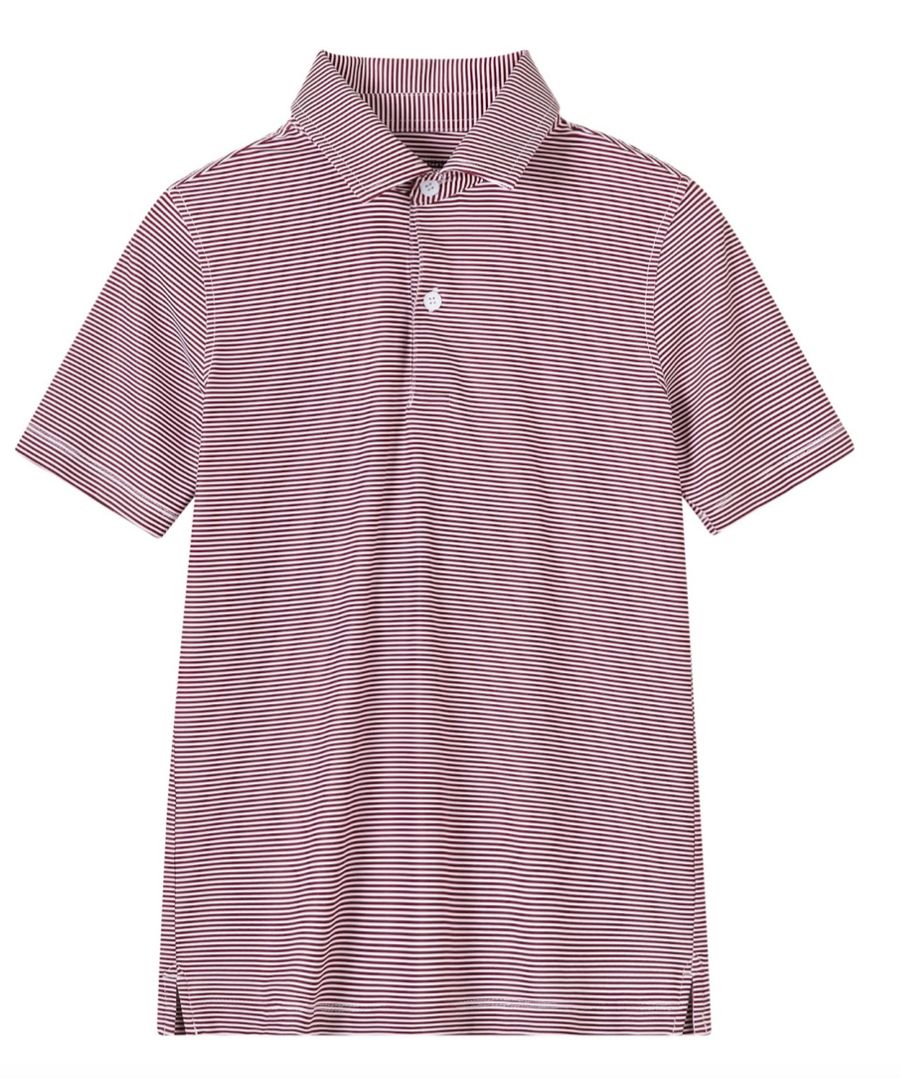 Micro Maroon White Polo
