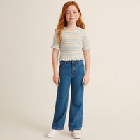 PUFF SLEEVE SMOCK WAIST TEE