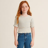 PUFF SLEEVE SMOCK WAIST TEE