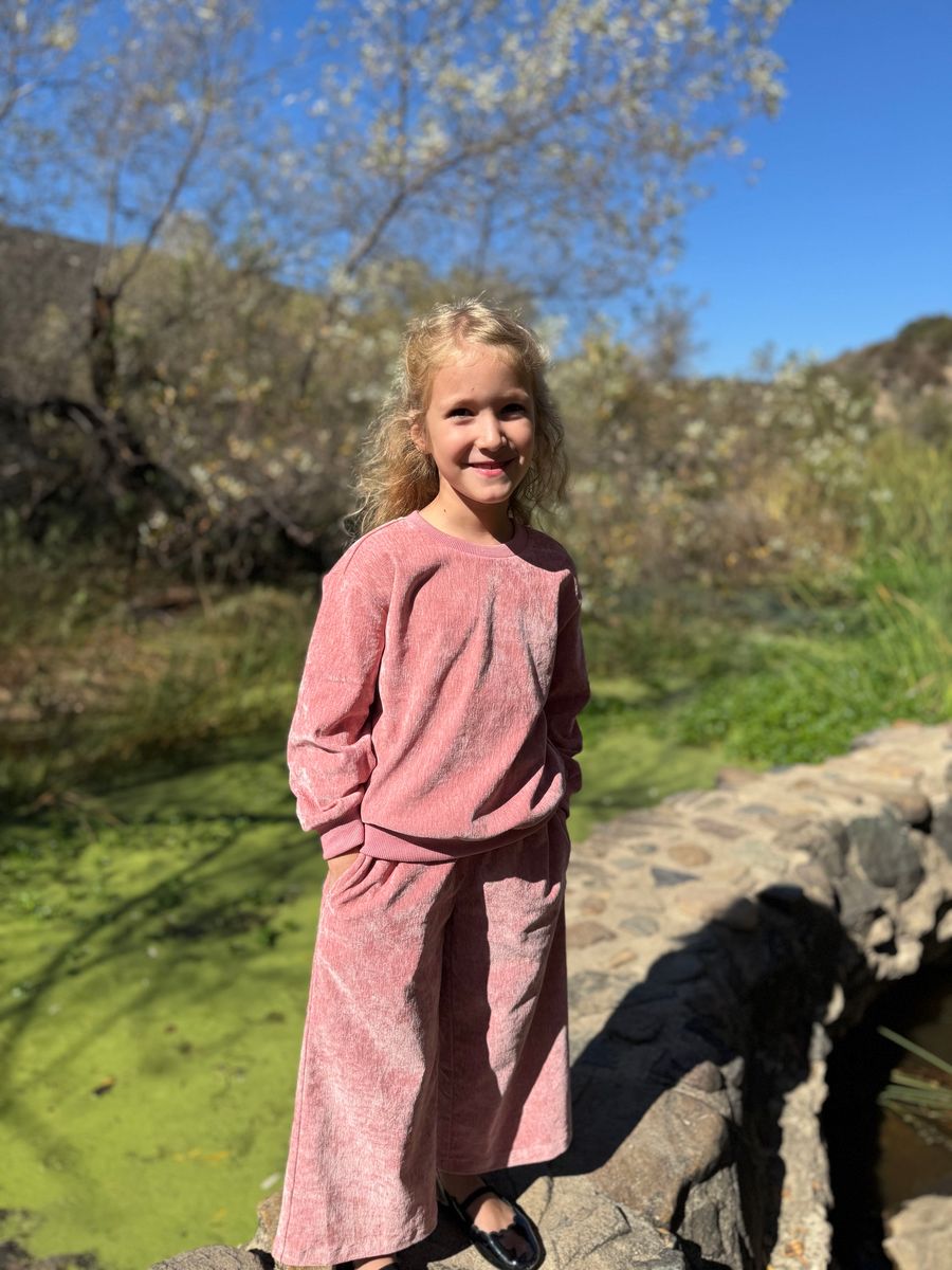 Maeve Sweatshirt Set Rose Velour
