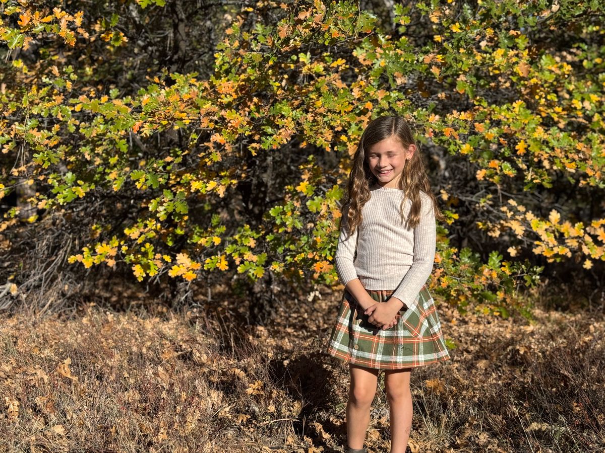 Jacey Skort Loden & Pumpkin Plaid