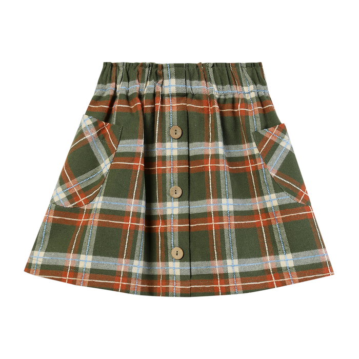 Jacey Skort Loden & Pumpkin Plaid