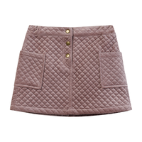 Vignette Daphne Skirt Rose Quilted Velvet