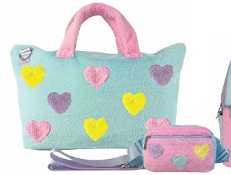 Hearts Color Block Overnight Bag