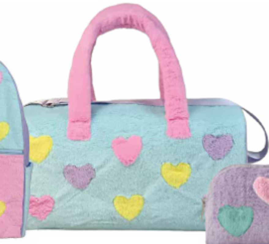 Hearts Color Block Duffel Bag