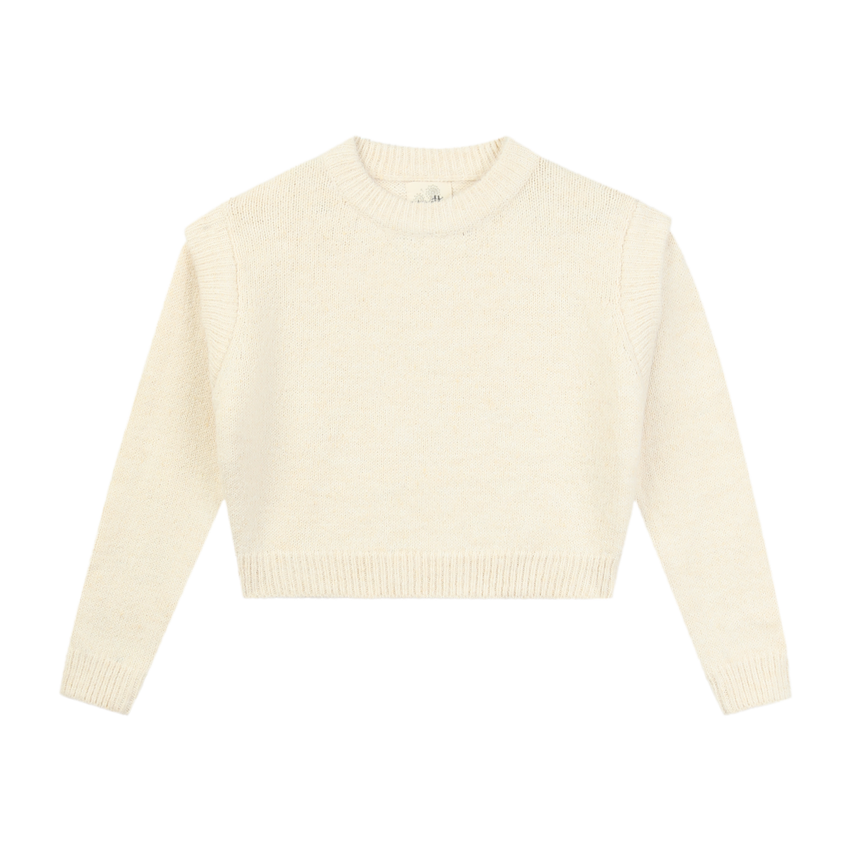 Cream-colored sweater on a white background