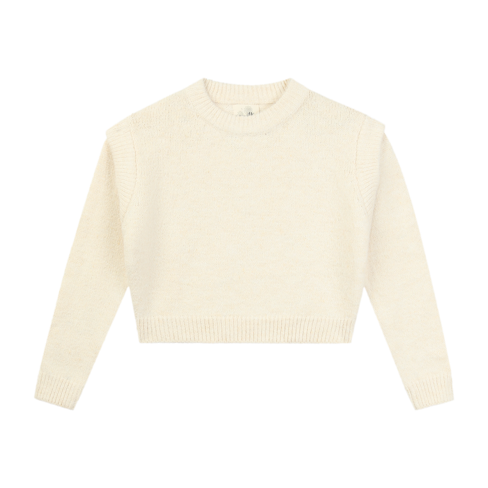 Cream-colored sweater on a white background