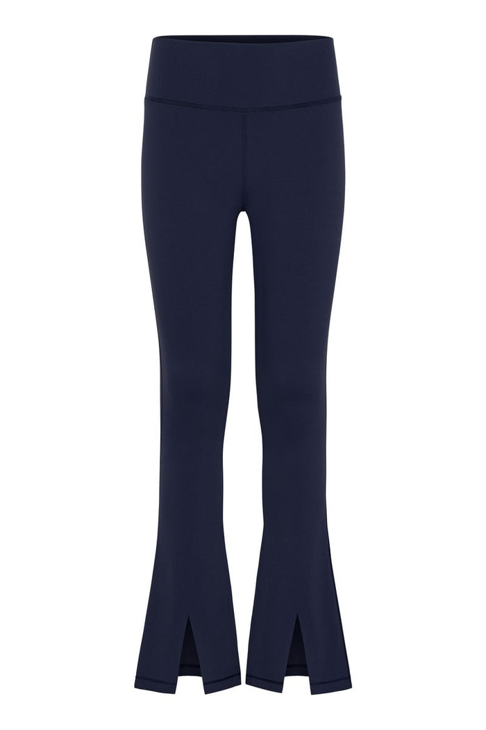Pleat Adele Split Flare Leggings Navy