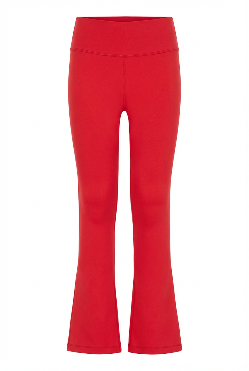 Pleat Florie Flare Leggings Red