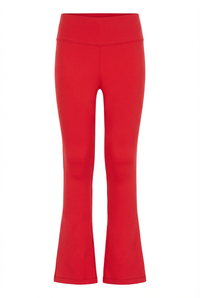 Pleat Florie Flare Leggings Red