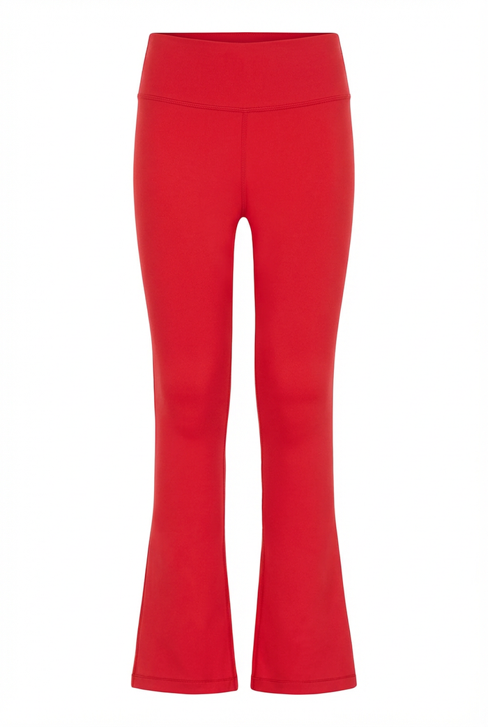 Pleat Florie Flare Leggings Red