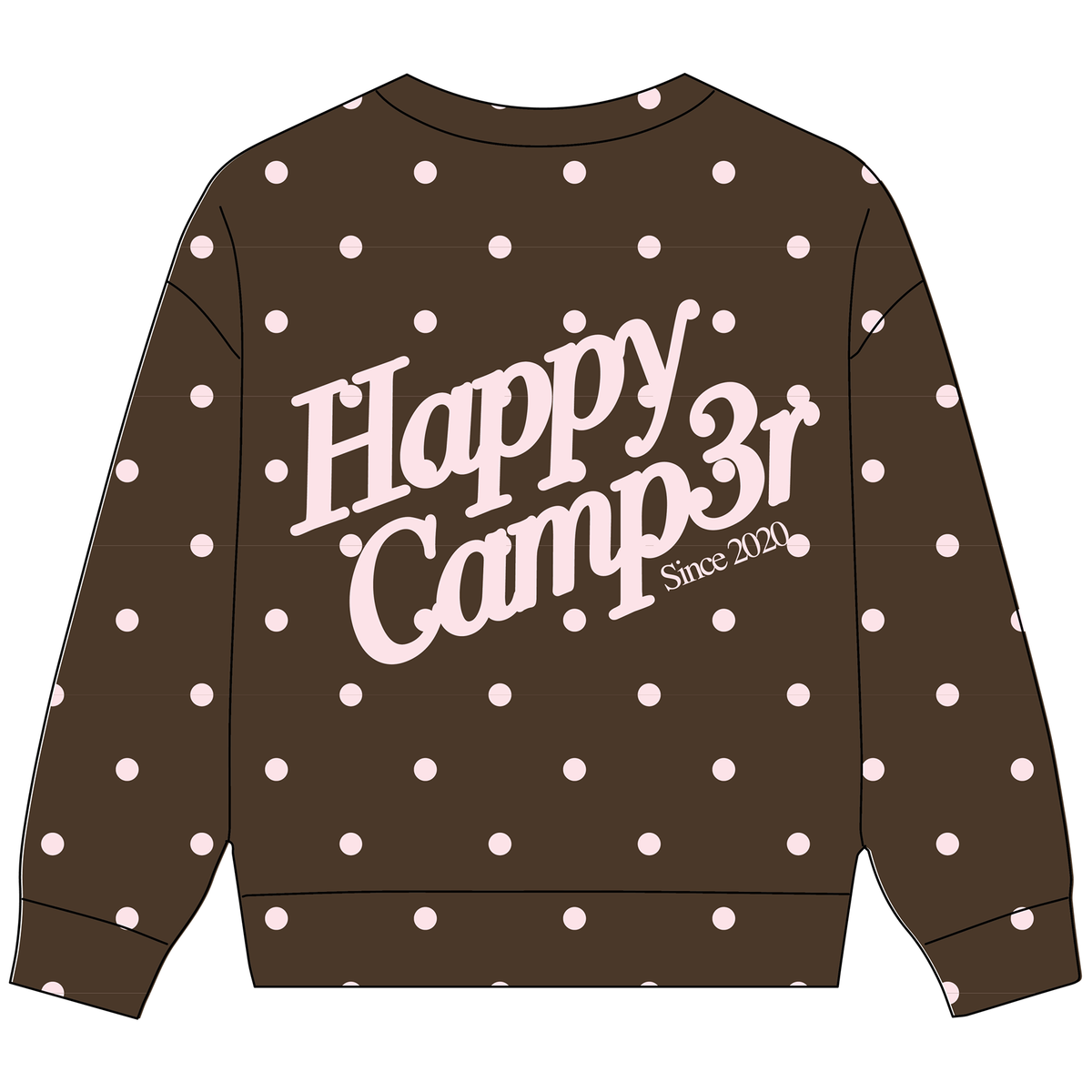 Happy Camp3r Cocoa Dot Youth Crewneck