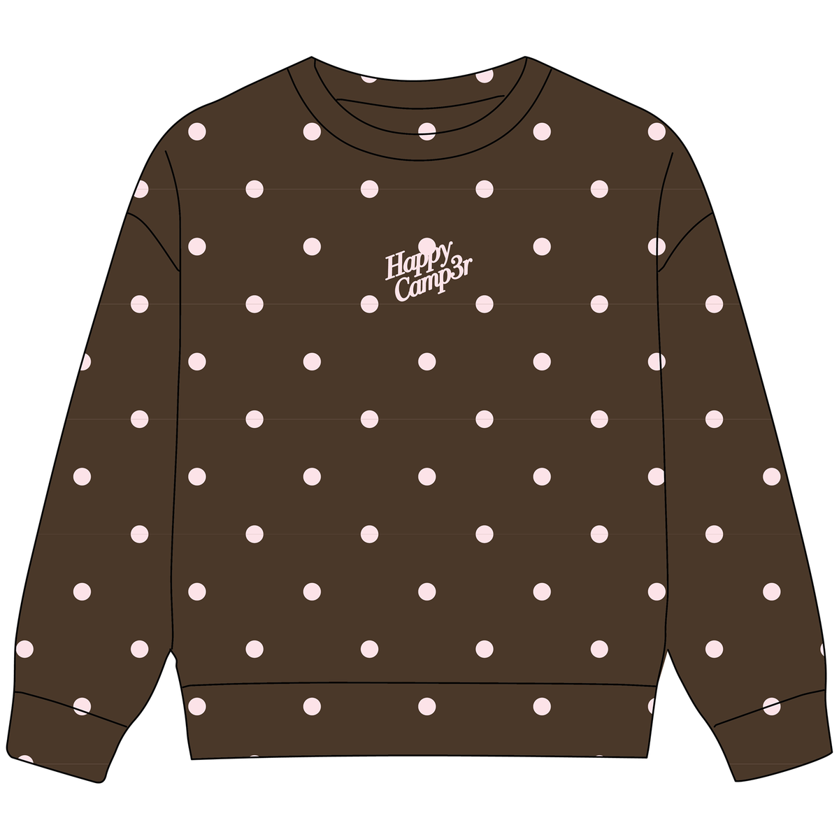Happy Camp3r Cocoa Dot Youth Crewneck