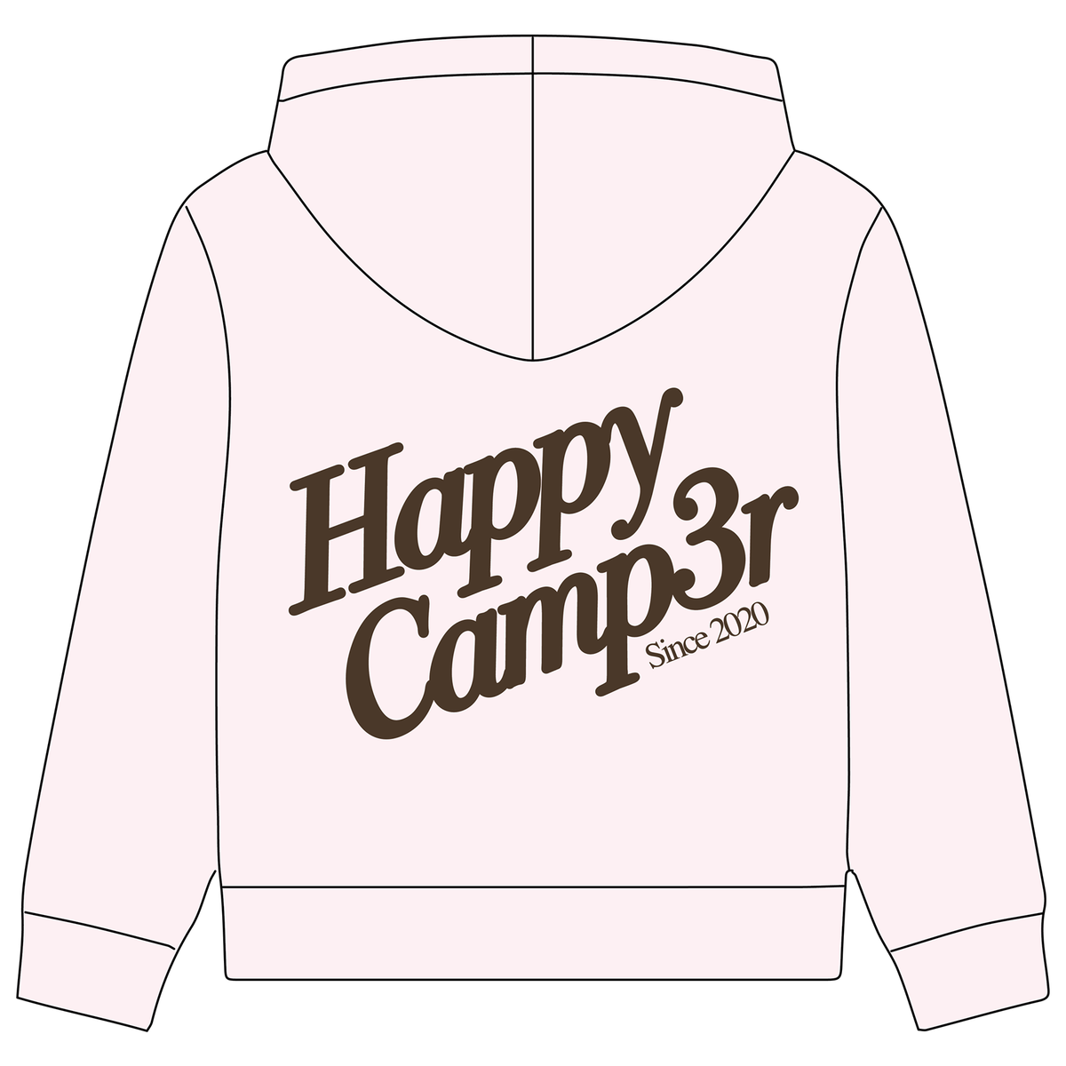 Happy Camp3r Puff Series Core Youth Hoodie PInk