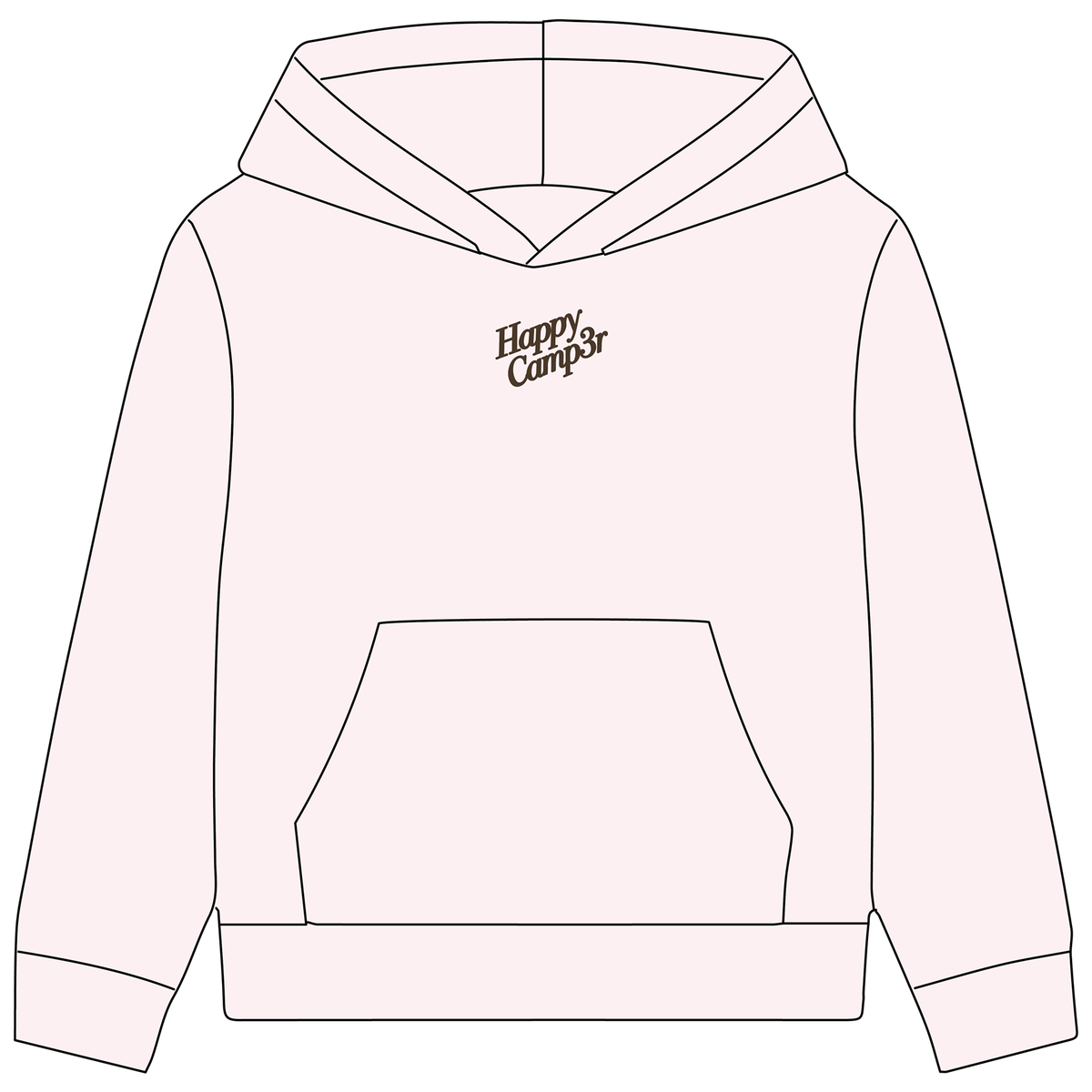 Happy Camp3r Puff Series Core Youth Hoodie PInk
