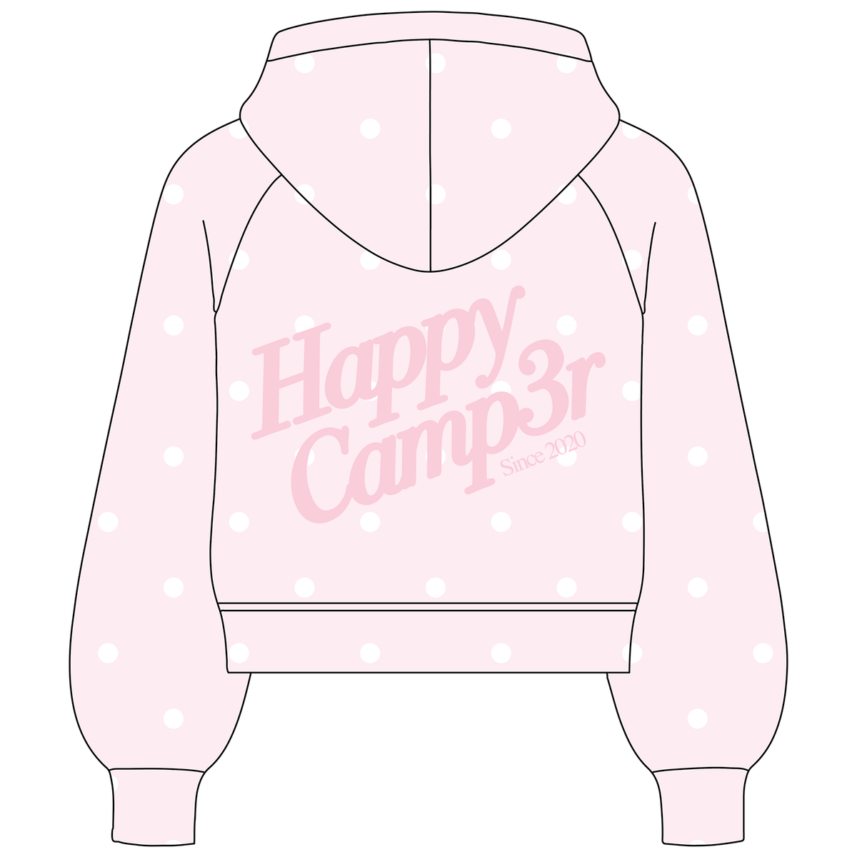 Happy Camp3r Pink Sprinkle Youth Half Zip Scuba Hoodie