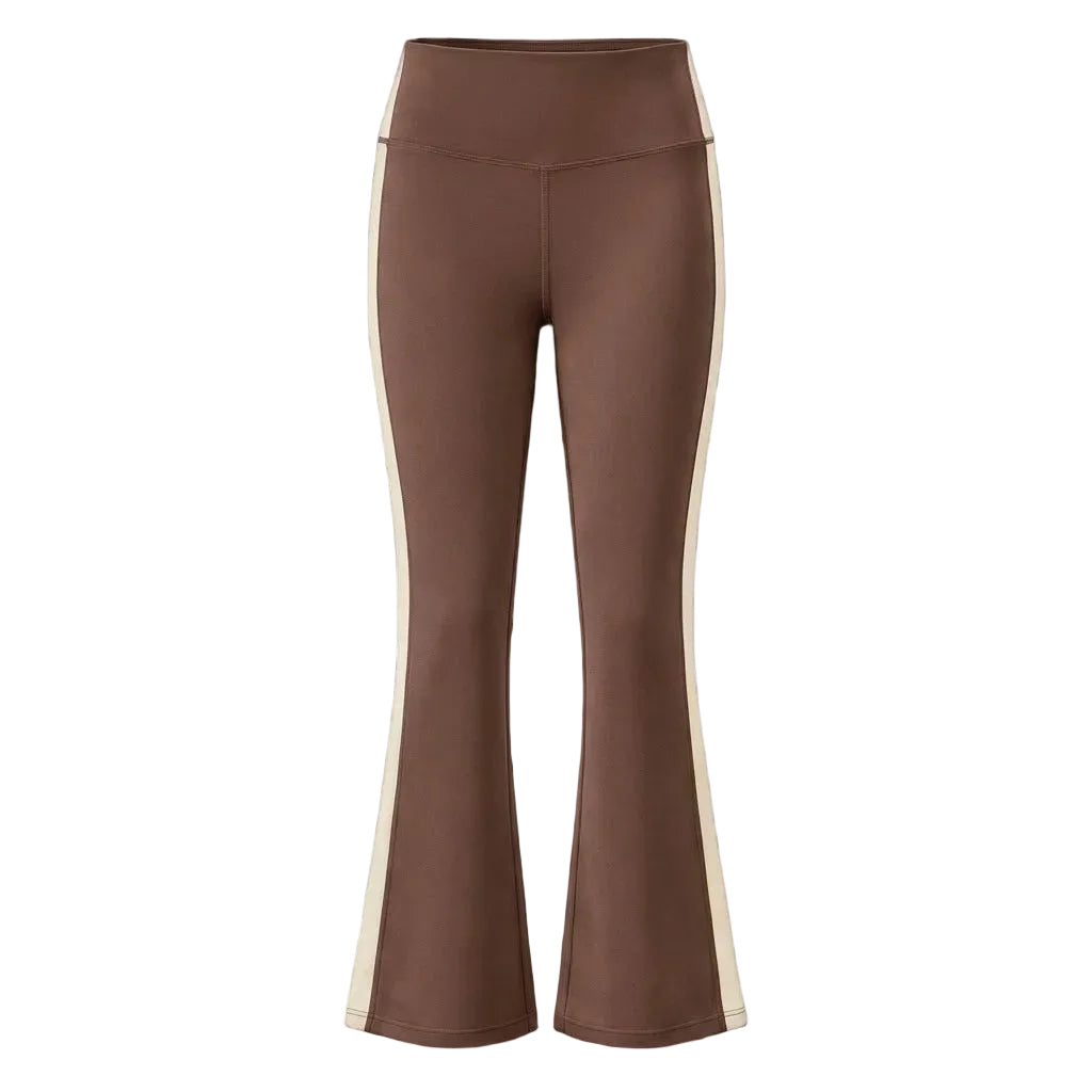 Brown pants with white stripes on a white background