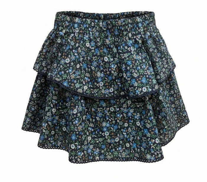 Floral tiered skirt on a white background