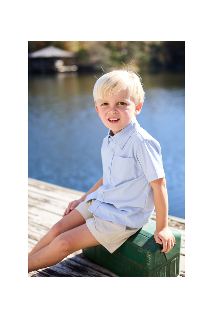 MANGROVE SS BUTTON DOWN FLATS BLUE