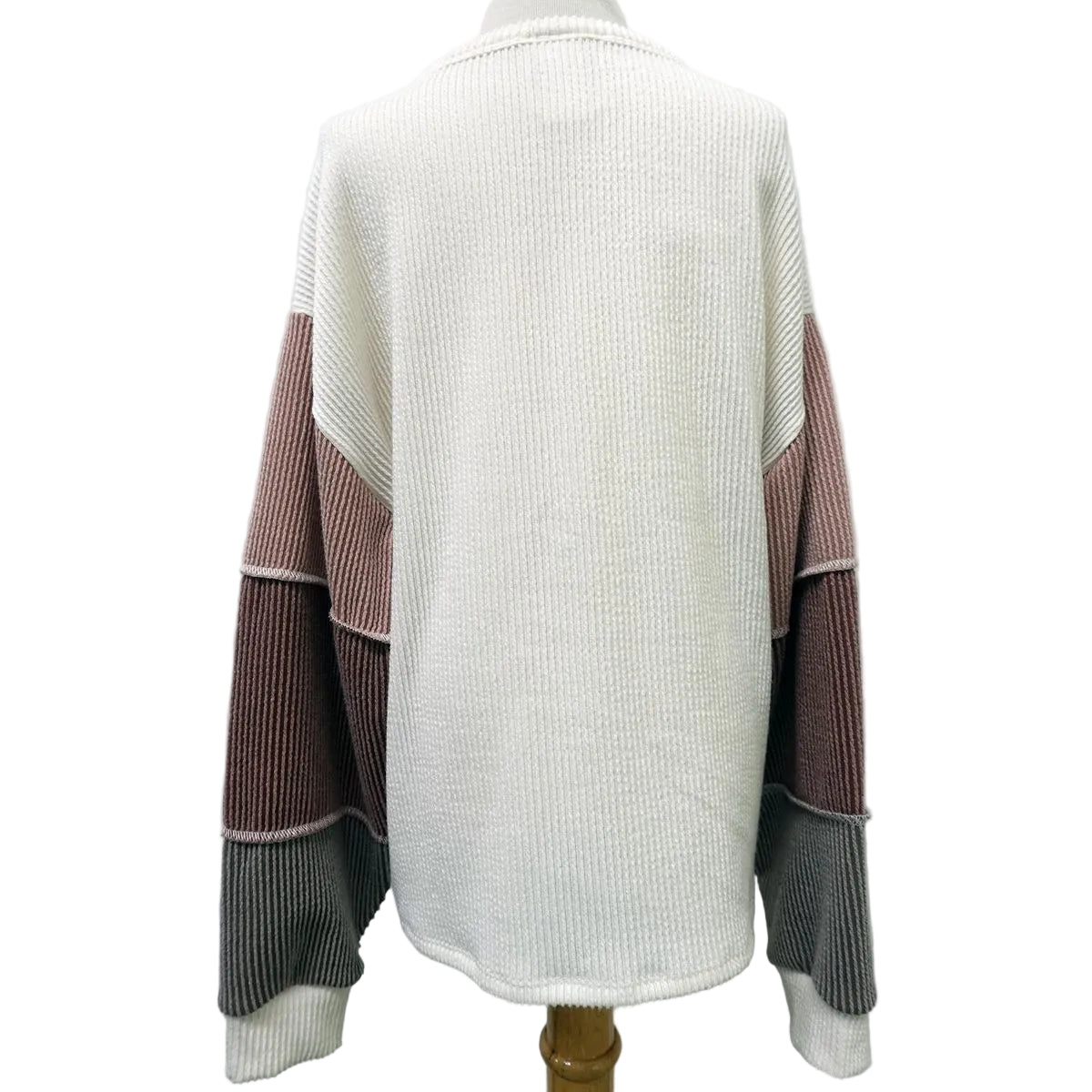 Love Daisy Contrast Panel Sleeve Henley Top