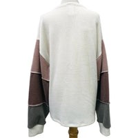 Love Daisy Contrast Panel Sleeve Henley Top