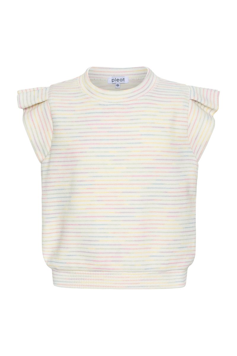 PLEAT OLIVIA TOP RAINBOW KNIT