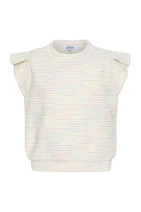 PLEAT OLIVIA TOP RAINBOW KNIT