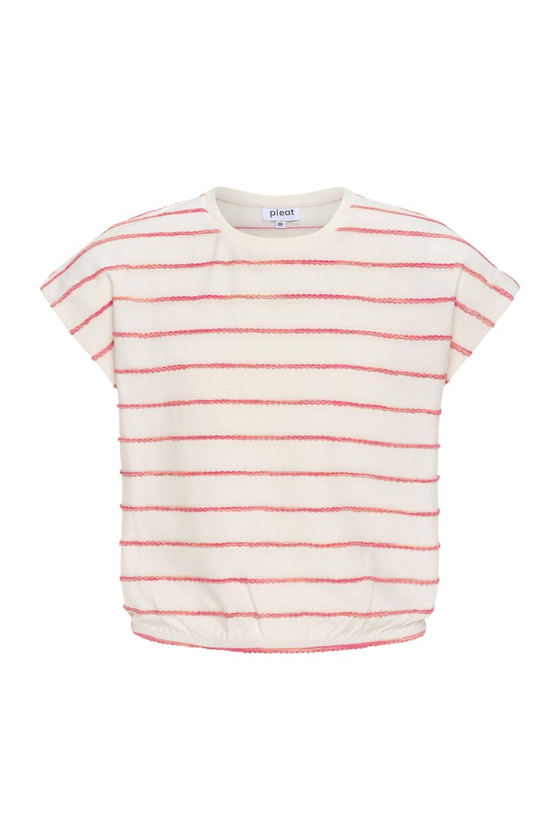 PLEAT HARTLEY TOP CORAL STRIPE