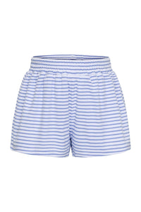 PLEAT CARLISE SHORT BLUE/WHITE FRENCH TERRY
