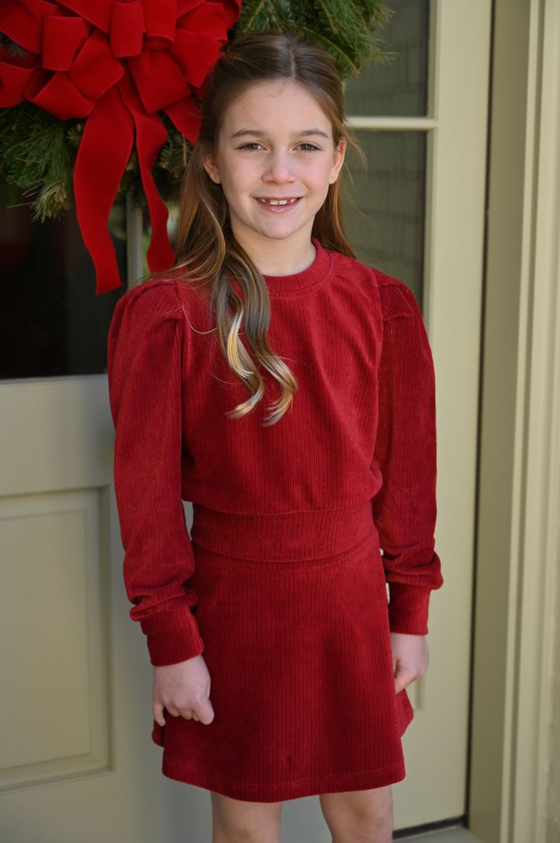 Libba Skirt Red Velour