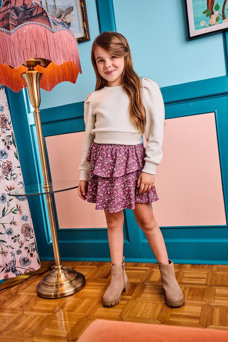 Pleat Parker Skort Violet Fleur