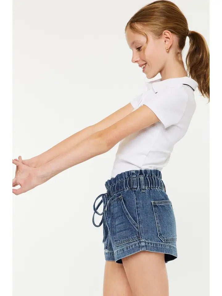 GIRLS PAPER BAG SHORTS