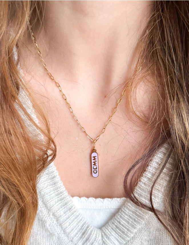 ELEVATED FAITH ENAMEL WWJD NECKLACE