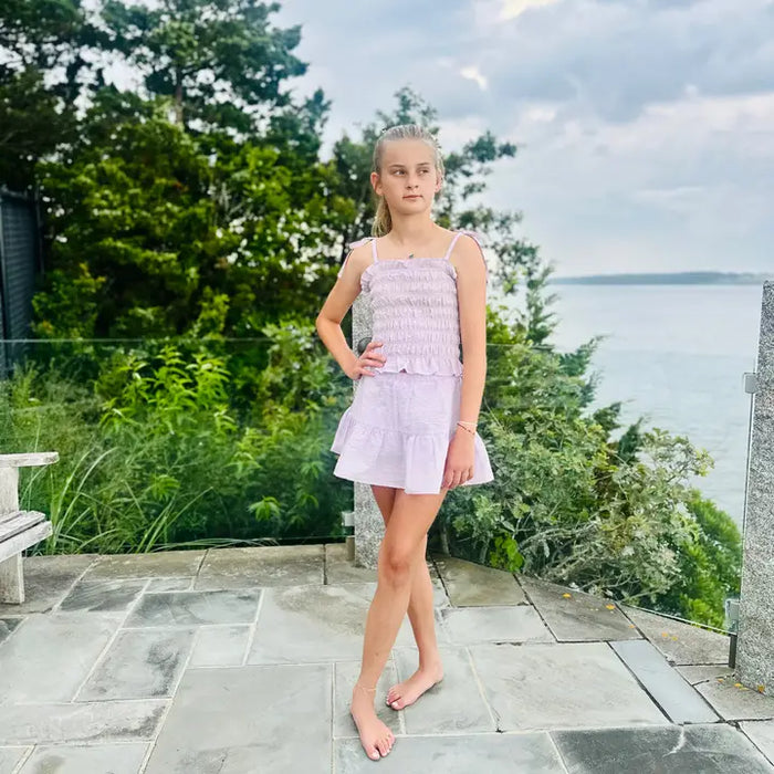 LAVENDER SMOCKED SKIRT