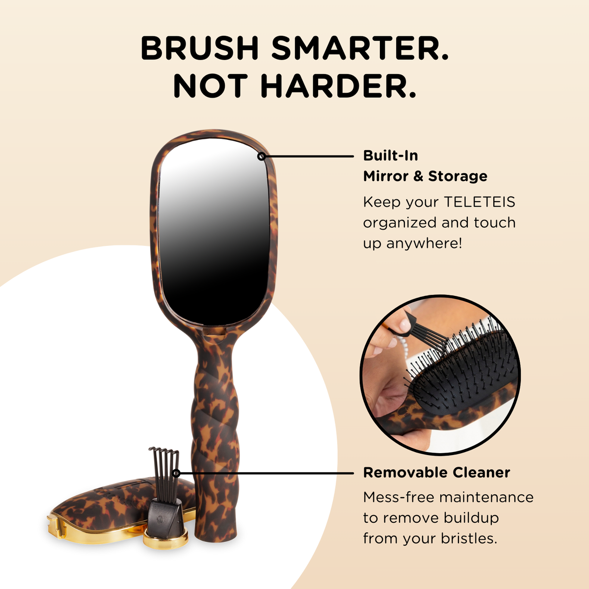 Detangler Hair Brush for Thick Hair Tortoise