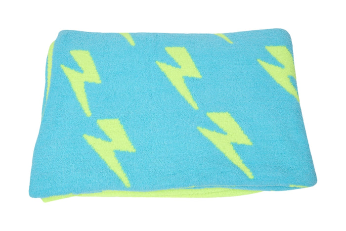 LIGHTENING BOLT PLUSH THROW