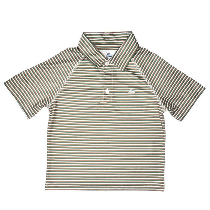 SOUTHBOUND BOYS POLO SS GREEN/FOG/BROWN