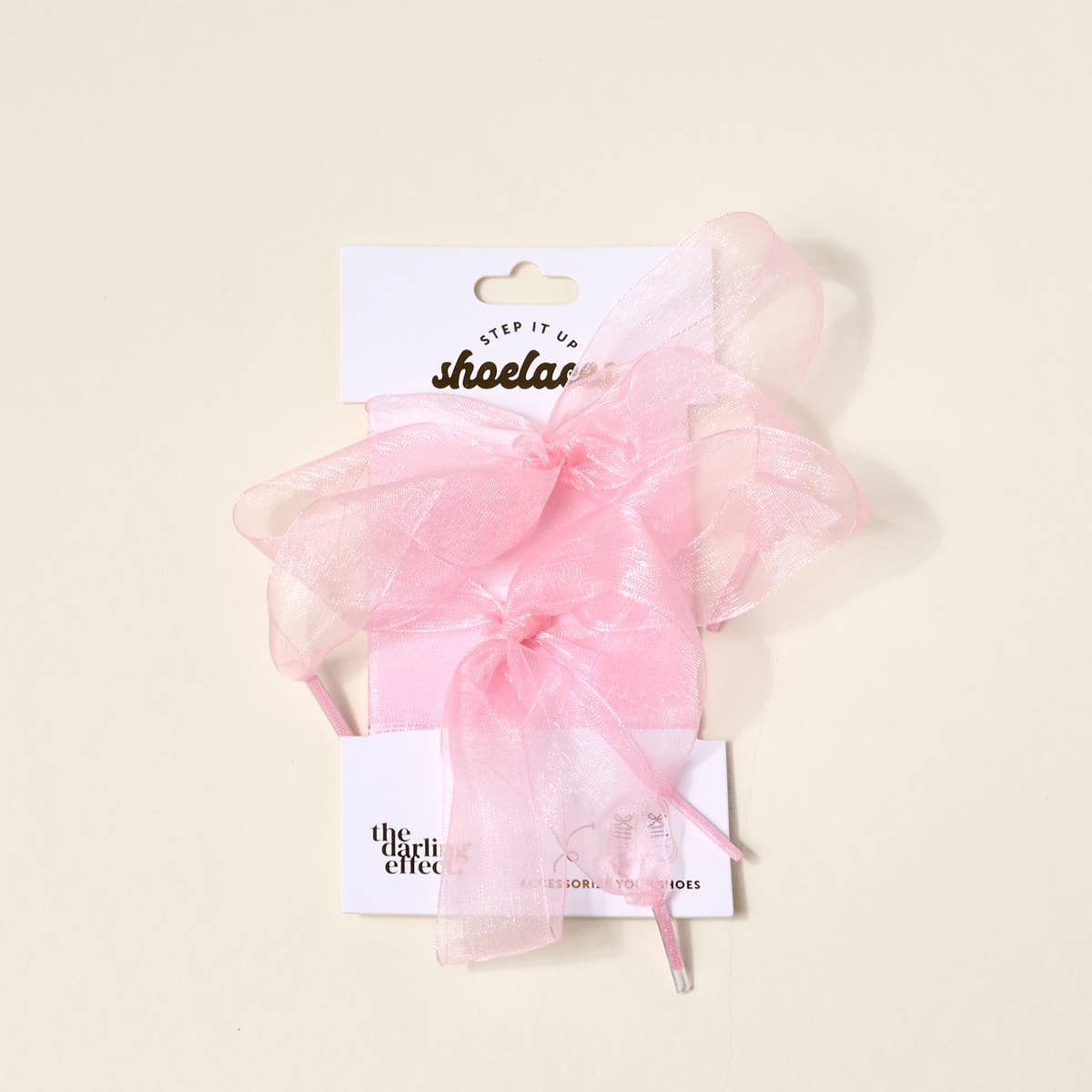 The Darling Effect Step It Up Shoelaces | Sheer Pink