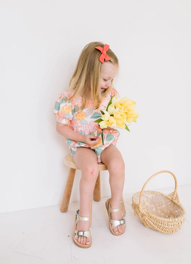 OLLIE JAY PUFF BABY ROMPER IN SOFT FLORAL