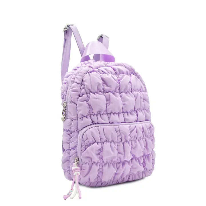 OMG ACCESORIES QULITED SCRUNCHIES MINI BACKPACK PURPLE