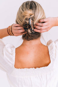 Open Hair Clip Large Tortoise