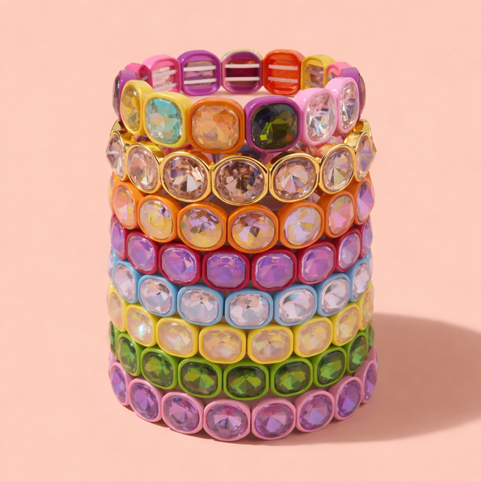 ELISE ENAMEL STRETCH BRACELET MUTLI