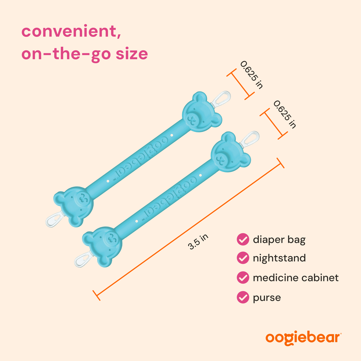 Oogiebear Baby Booger and Ear Wax Picker (2-pack): Raspberry and Seafoam