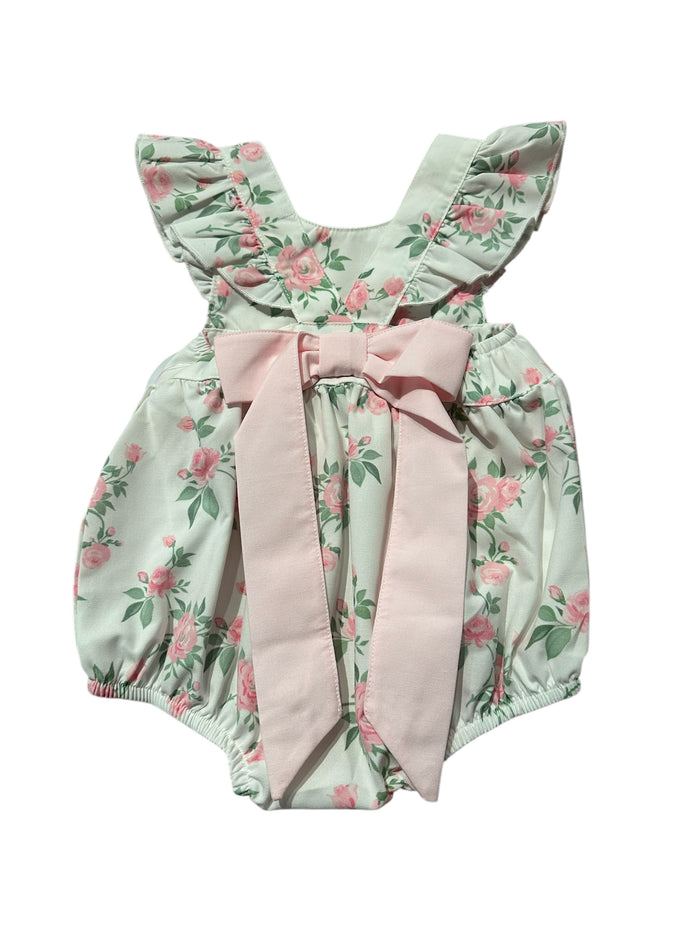 SWEET DREAMS ROSE PRINT BOW BACK BUBBLE