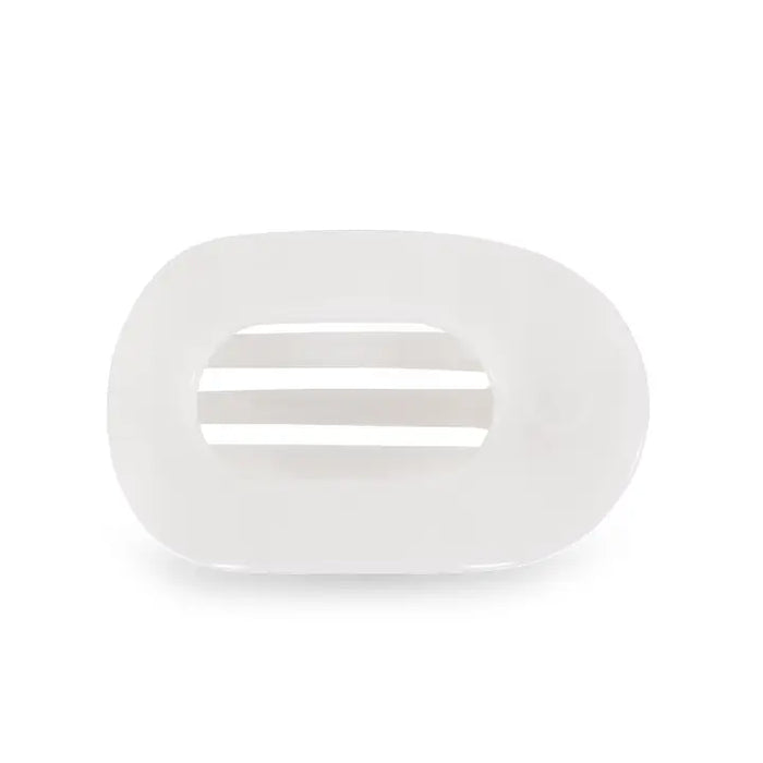 TELETIES COCONUT WHITE SMALL FLAT ROUND CLIP