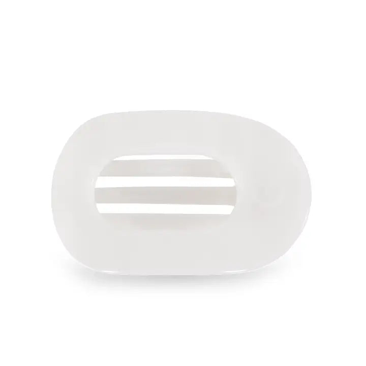 TELETIES COCONUT WHITE SMALL FLAT ROUND CLIP