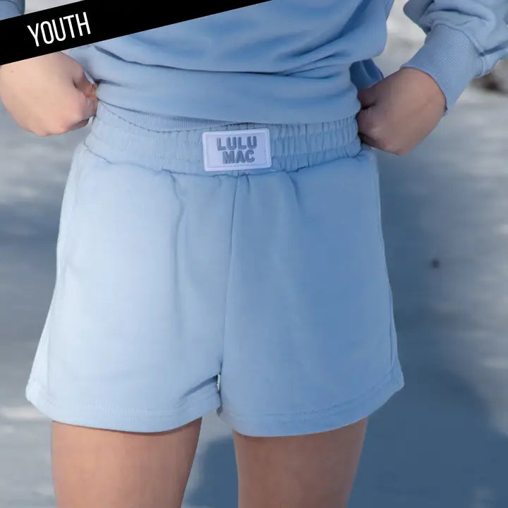 LIGHT BLUE TERRY CLOTH SHORTS