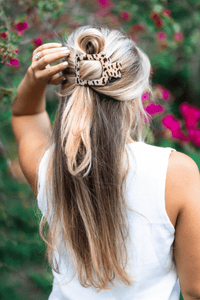 Square Flat Hair Clip Large  Blonde Tortoise