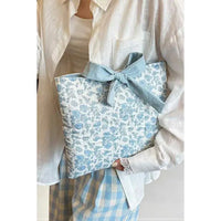 PHOEBE BLUE FLORAL BIBLE COVER WITH TIE CLOSURE